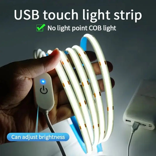 5V USB LED COB Touch Dimmer Light Strip - Flexible Diode Tape