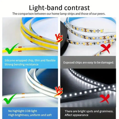 5V USB LED COB Touch Dimmer Light Strip - Flexible Diode Tape